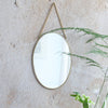 Brass Edged Hanging Mirror with Chain - Oval