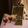 Brass Red Heart Card Holder or Place Name Holder