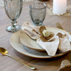 Brass and Pearl Beaded Flower Napkin Rings - Set of Four