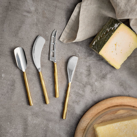 Brushed Gold Cheese Knife Set