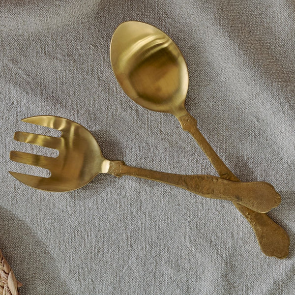 Hammered Brushed Gold Salad Servers