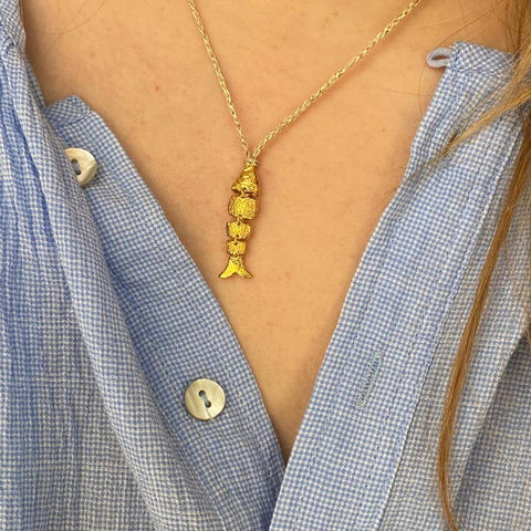 Bubble - Small Moving Fish Necklace - Sophie Deschamps Bijoux
