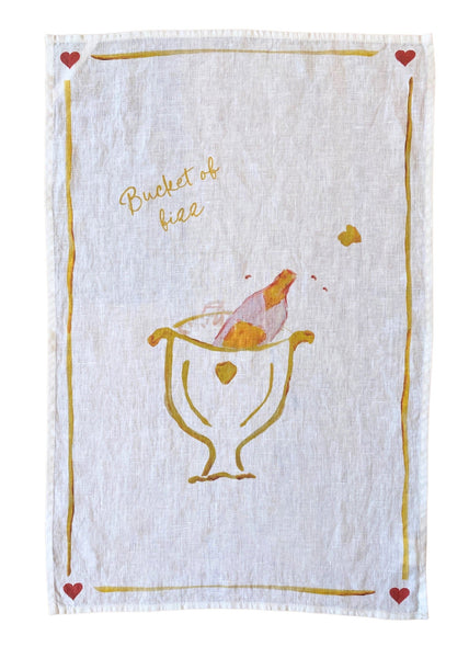Bucket of Fizz - Linen Tea Towel