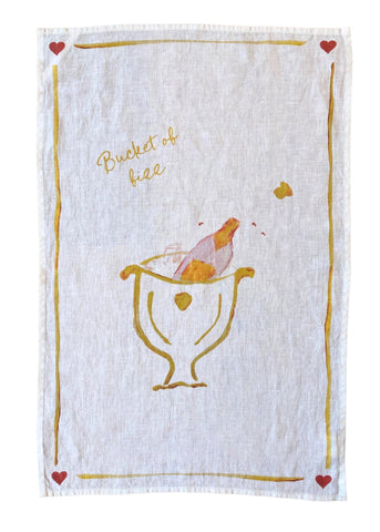 Bucket of Fizz - Linen Tea Towel