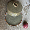 Stoneware Butter or Cheese Dish - Speckle Green