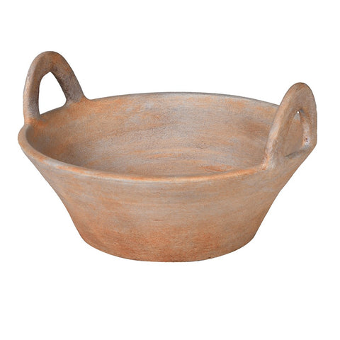 Distressed Terracotta Bowl with Handles