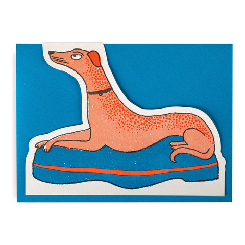 Crossed Paw Dog Letterpress Card - Single