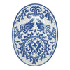 Ceramic Retro Soap Dish - Blue Flower Print