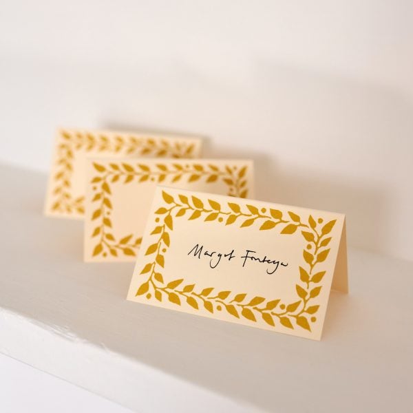 Cambridge Imprint Place Cards - Pack of Twelve - Mustard