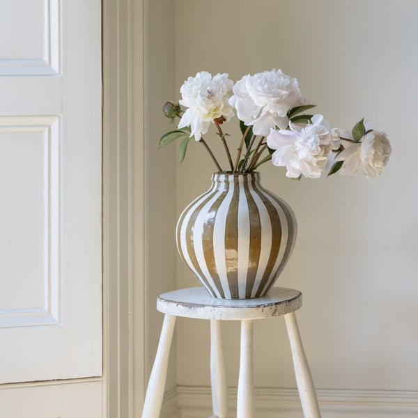 Camel Stripe Bulbous Vase