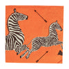 Caspari Cocktail Napkins Orange Zebras
