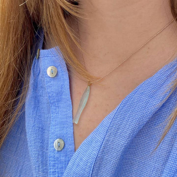 Chalcedony Fish Necklace - Sophie Deschamps Bijoux