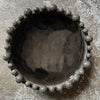 Large Charcoal Ceramic Bowl with Bobbles on Rim