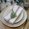 Cherry Red Stripe Cotton Napkin - Set of Four