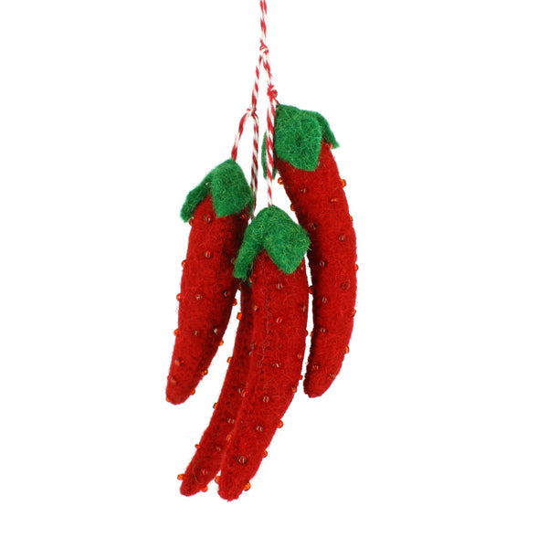 Chilli Bunch Felt Hanging Decoration