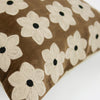 Chocolate Brown Daisy Cushion - Cotton Velvet & Linen - Olsson & Jensen