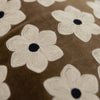 Chocolate Brown Daisy Cushion - Cotton Velvet & Linen - Olsson & Jensen