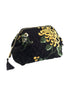 Chrysanthemum Black Velvet Pouch