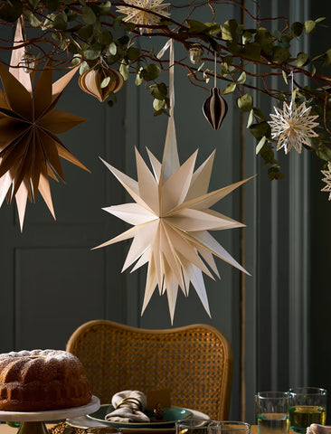 Foldable Cotton Paper Star - 40cm - Ivory