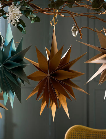 Foldable Cotton Paper Star - 40cm - Nutmeg