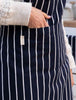 Classic Navy Stripe Cotton Apron