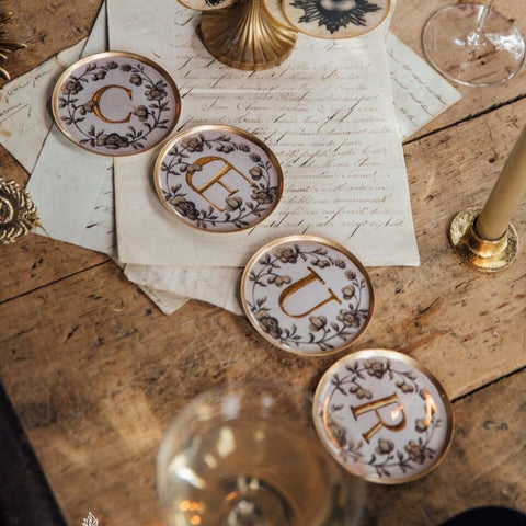 Enamelled COEUR (Heart in French) Coasters - Set of Four - Boncoeurs﻿