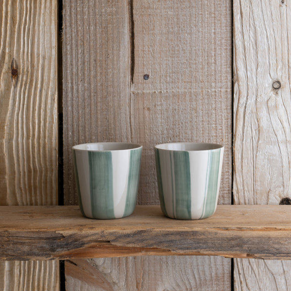 Cornflower Beaker - Brushed Sage Green - Small - Set of Two - Kindred Mugs