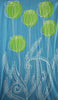 Hand-Printed Large Organic Cotton Rectangular Scarf - Mekong Blue - Les Belles Vagabonds