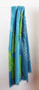 Hand-Printed Large Organic Cotton Rectangular Scarf - Mekong Blue - Les Belles Vagabonds