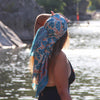Hand-Printed Large Organic Cotton Square Scarf - Diego Orange by Les Belles Vagabonds in France