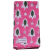 Cotton Block-Printed Pink with Green Leaf Napkins - Set of Four