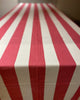 Cotton Block Printed Pink Stripe Tablecloth