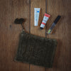 Cotton Velvet Pouch - Olive