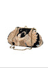 Large Quilted Velvet Kiss Lock Bag - Crane Black - One Hundred Stars