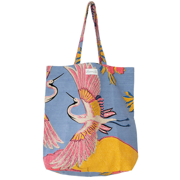 Canvas Bag - Crane Periwinkle - One Hundred Stars