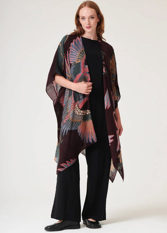 Crane Plum Wool Throwover - One Hundred Stars