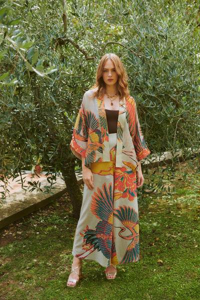 Crane Stone Kimono - One Hundred Stars