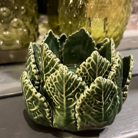 Green Leaf Tealight Holder