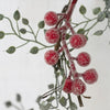 Iced Red Berry Spray with Frosted Leaves 78cm