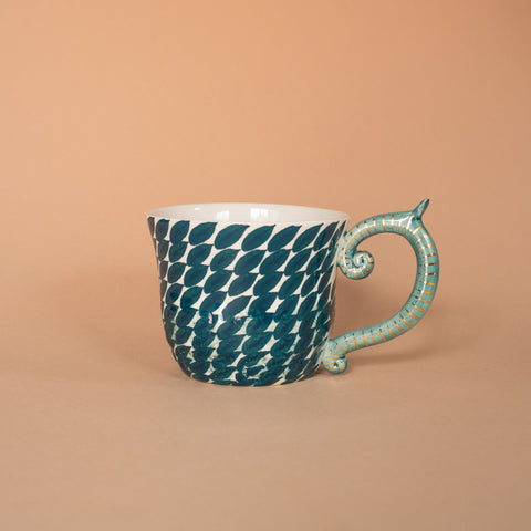 Dash Design Large Mug Peacock Green with Gold Detailing