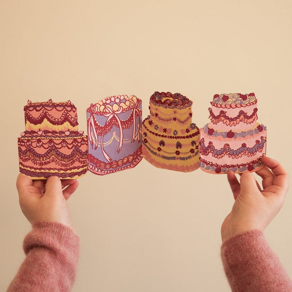 Birthday Cakes Concertina Greeting Card