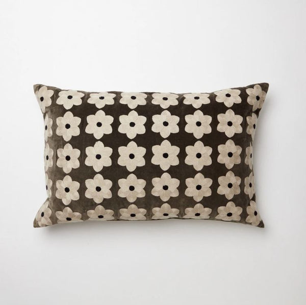 Mole Daisy Cushion - Cotton Velvet & Linen - from Olsson & Jensen