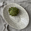 Wonki Ware Large Pebble Oval Platter - Warm Grey Lace A