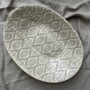 Wonki Ware Large Pebble Oval Platter - Warm Grey Lace A