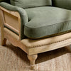 Deconstructed Olive Linen Armchair Seat