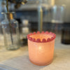 Pink Glass Tealight Holder Mouth blown bobbled rim