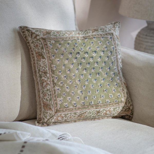 Ditsy Floral Cushion - Linen