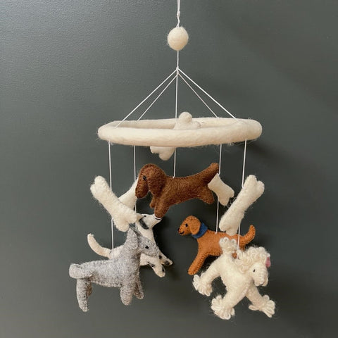 Handmade Felt Dogs Mobile - Fairtrade﻿