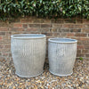Galvanised Metal Dolly Planters Tubs - 2 sizes 