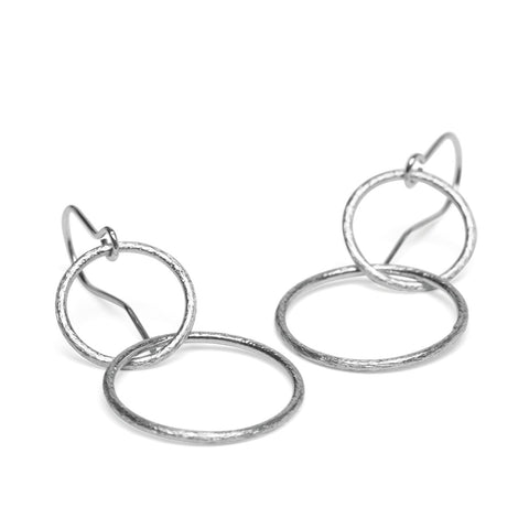 Double Plain Ear Hooks - Silver - Pernille Corydon